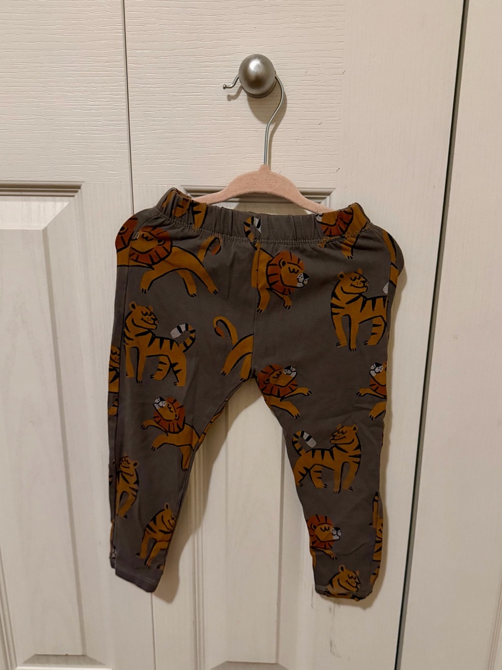 Zara Brown Gray Leggings with Orange Tiger Print